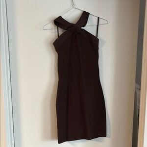 Babaton Strapless Dark Brown Dress